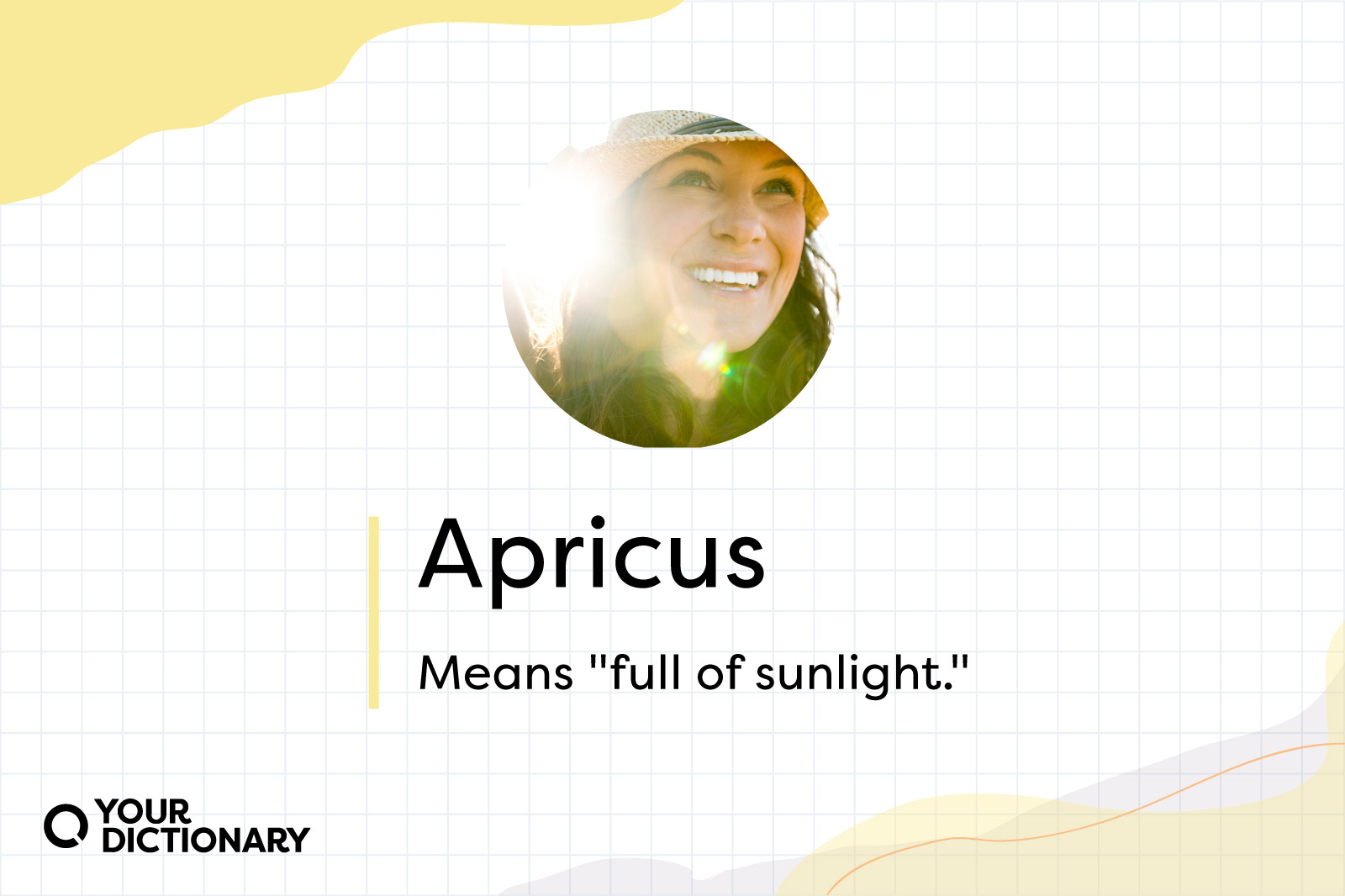 Woman and Sunlight With Latin Word "Apricus" and Meaning
