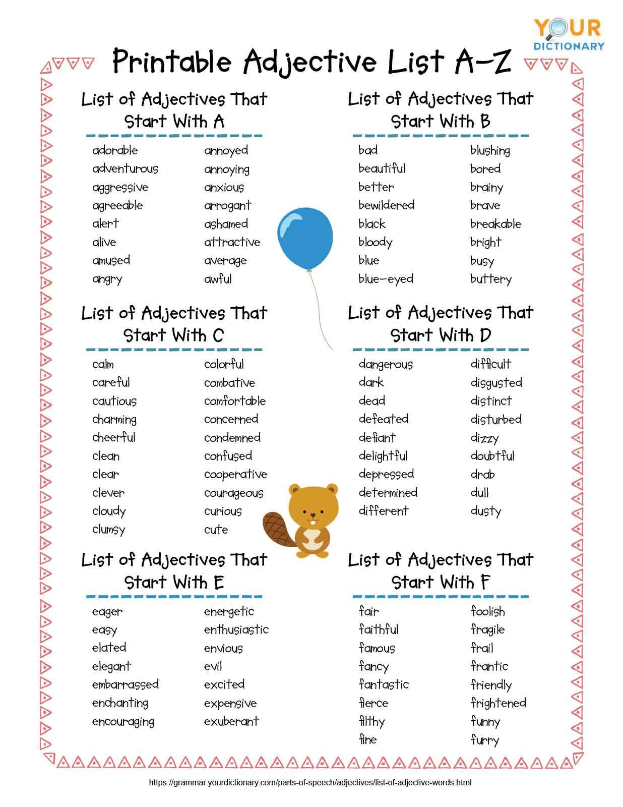 Examples of Adjectives and How to Use Them