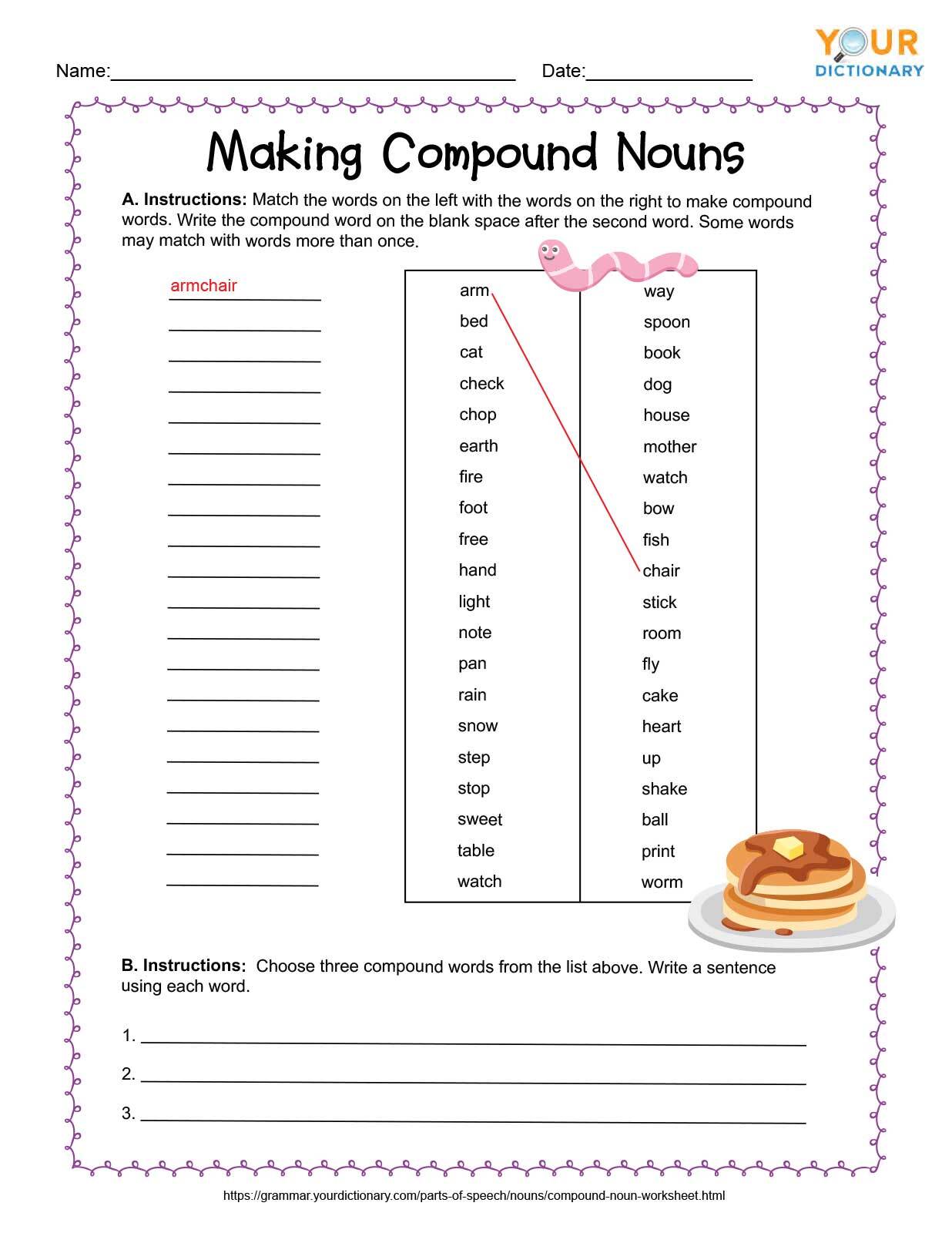 Compound Words In Sentences K5 Learning Compound Nouns Worksheets 