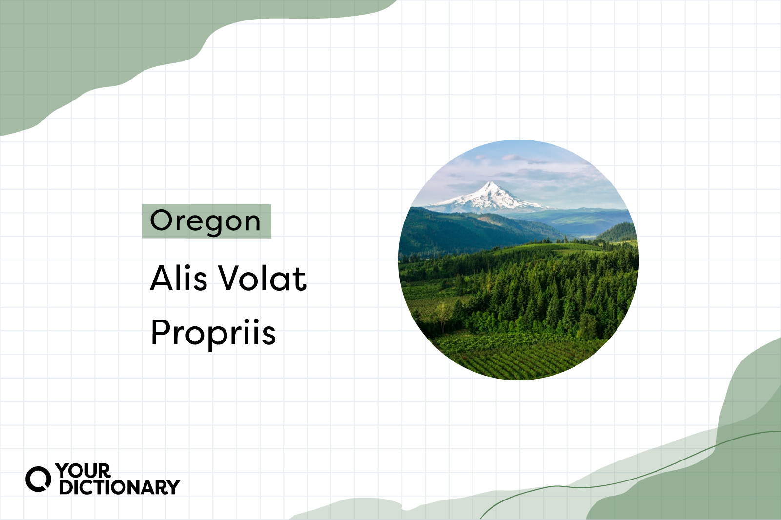 Farmland with view of the Mount Hood Oregon With Motto