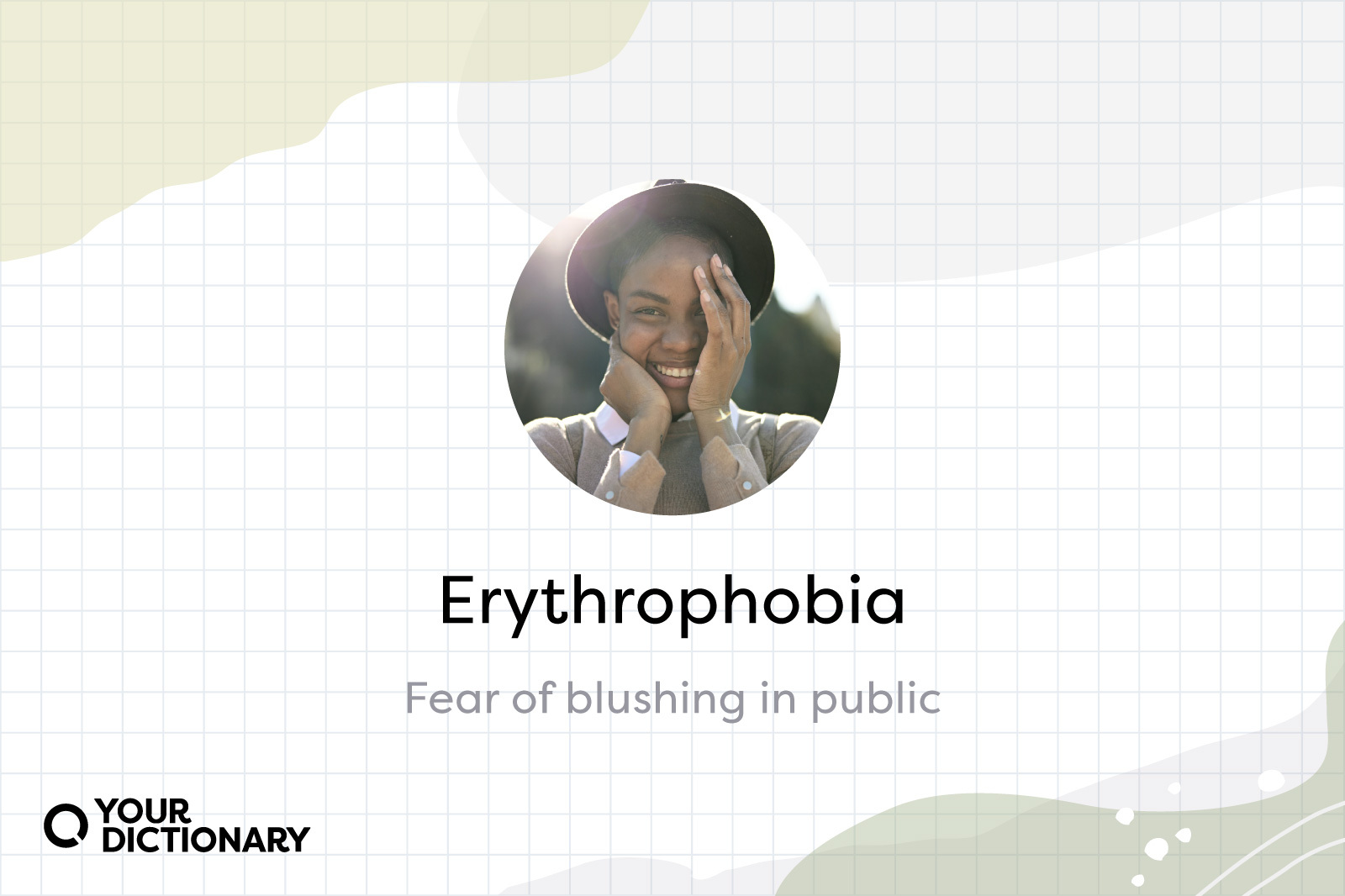 Portrait of Blushing Woman With Erythrophobia Definition