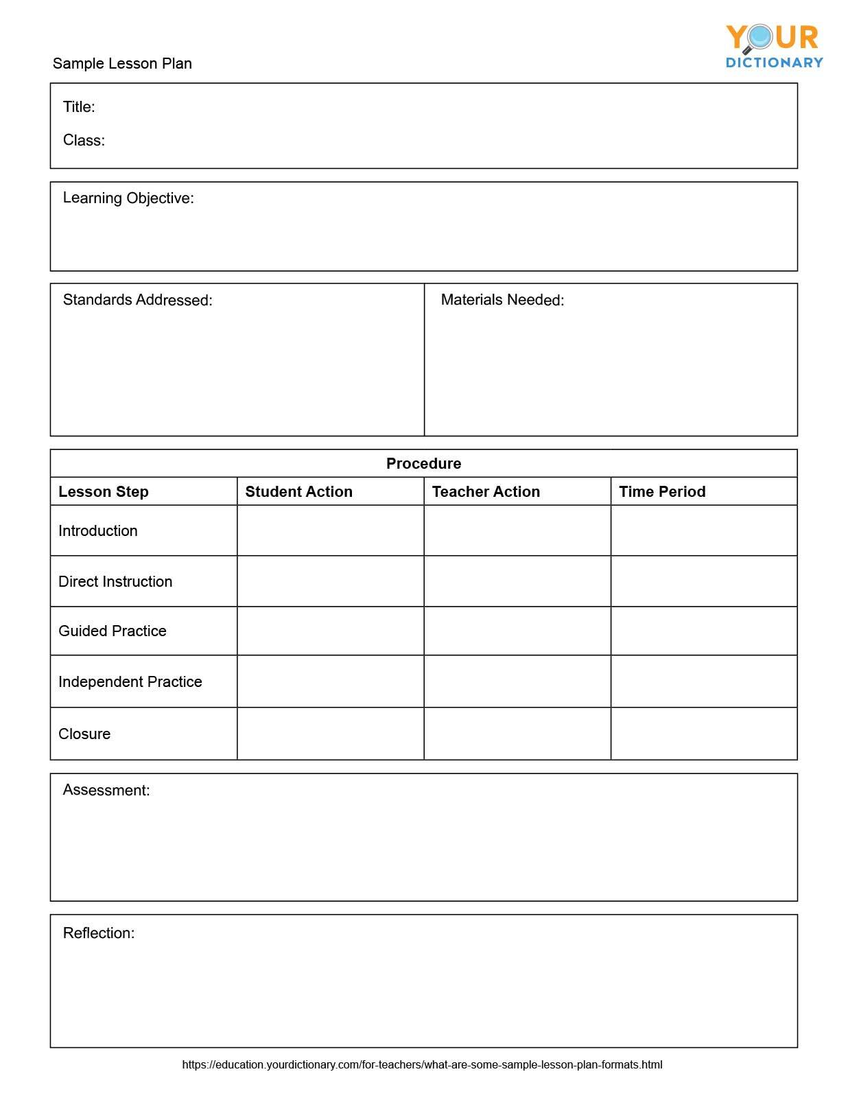 Free Downloadable Lesson Plan Format Using Microsoft Word Templates 