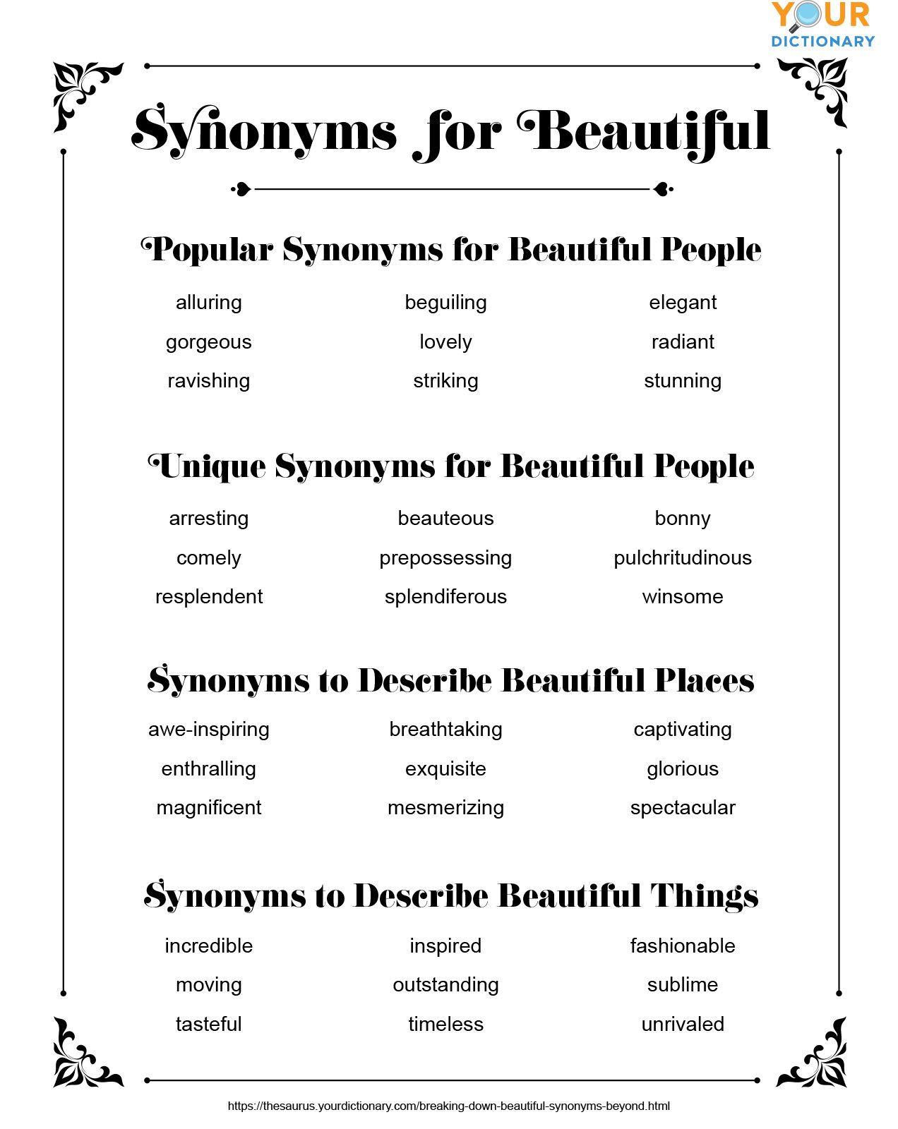 synonyms for beautiful