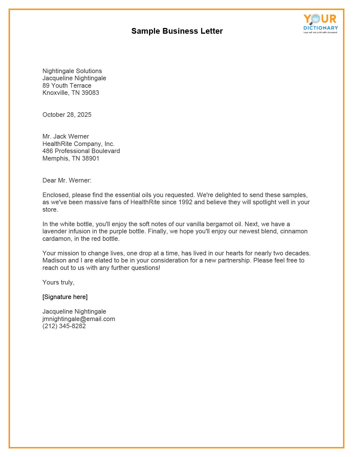 Sample Business Letter at tarwayneblog Blog