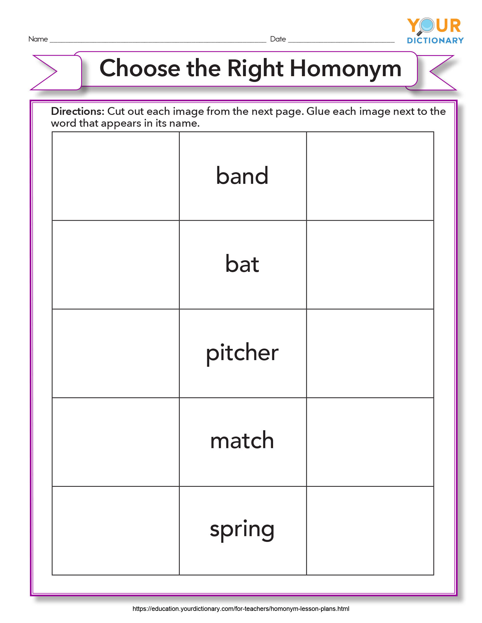 choose the right homonym