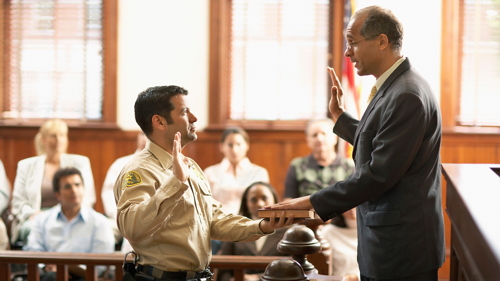 swearing in a witness in courtroom