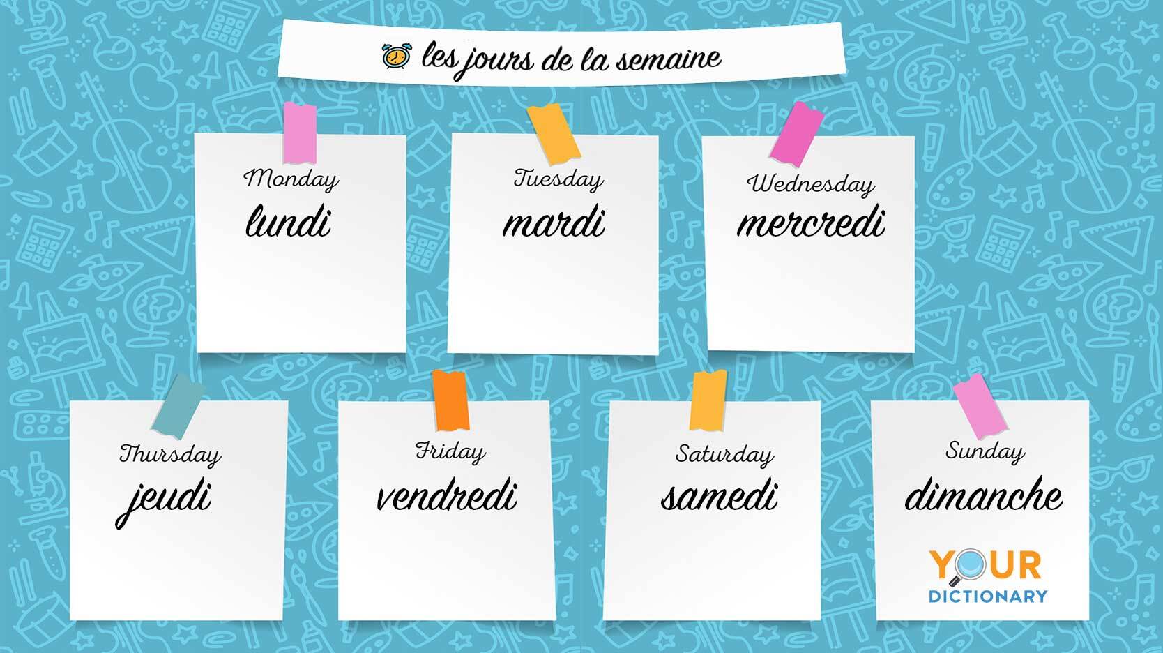 days of the week in French