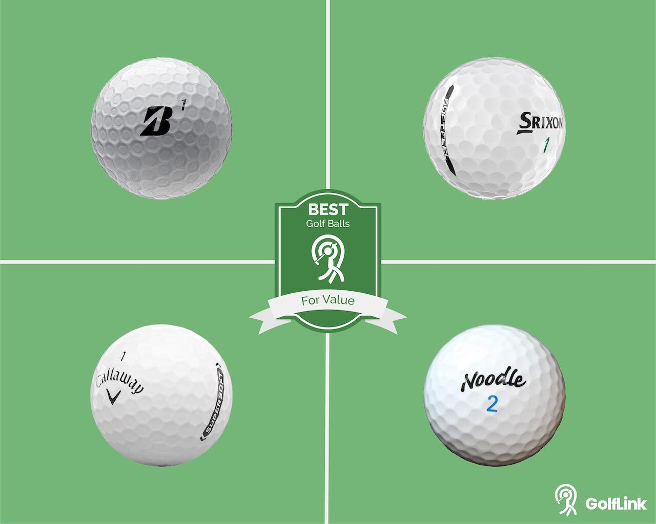 Four value golf balls