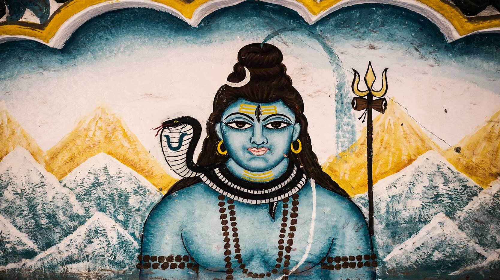 hindu god Vishnu in Jodhpur India painting
