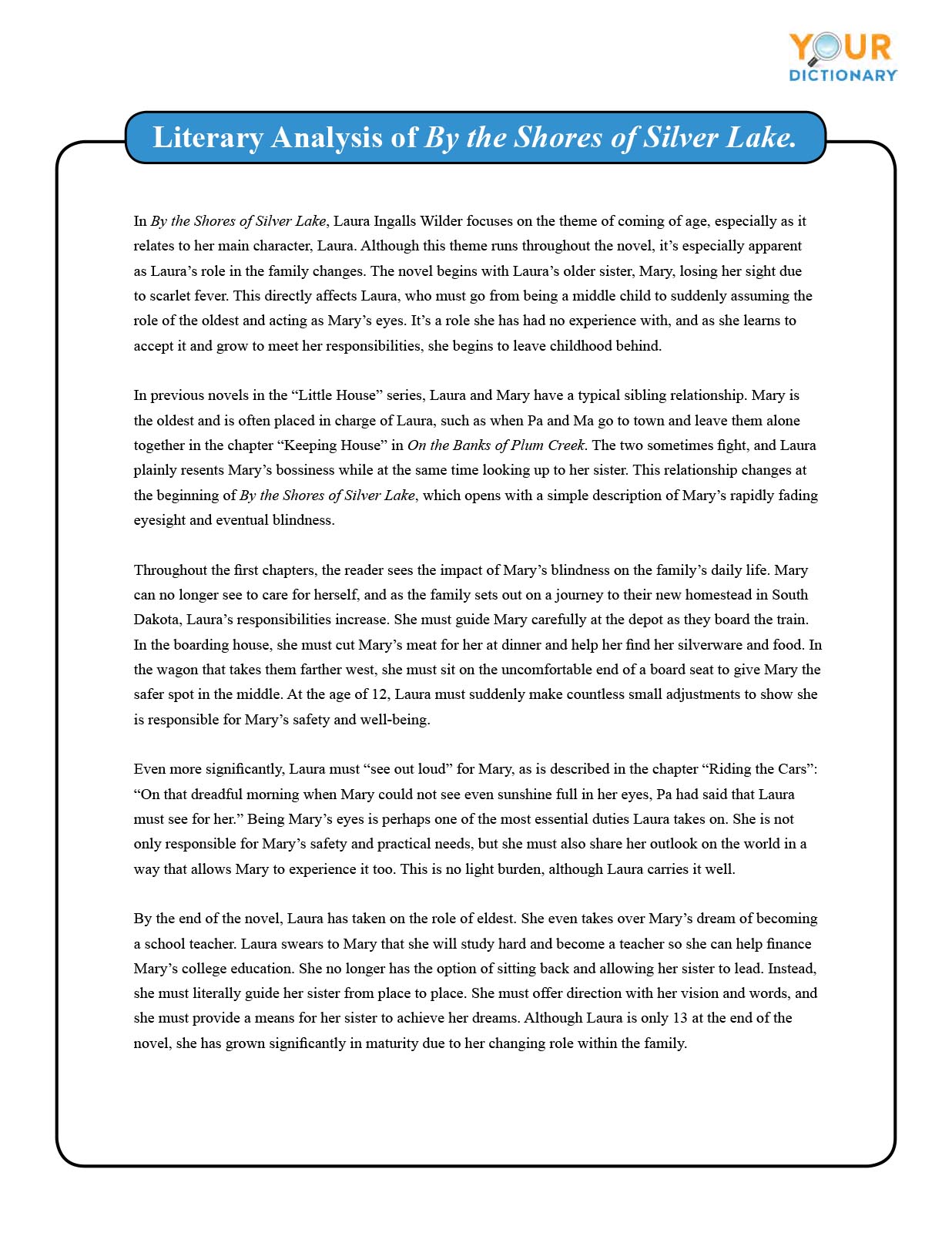 literary essay examples middle school