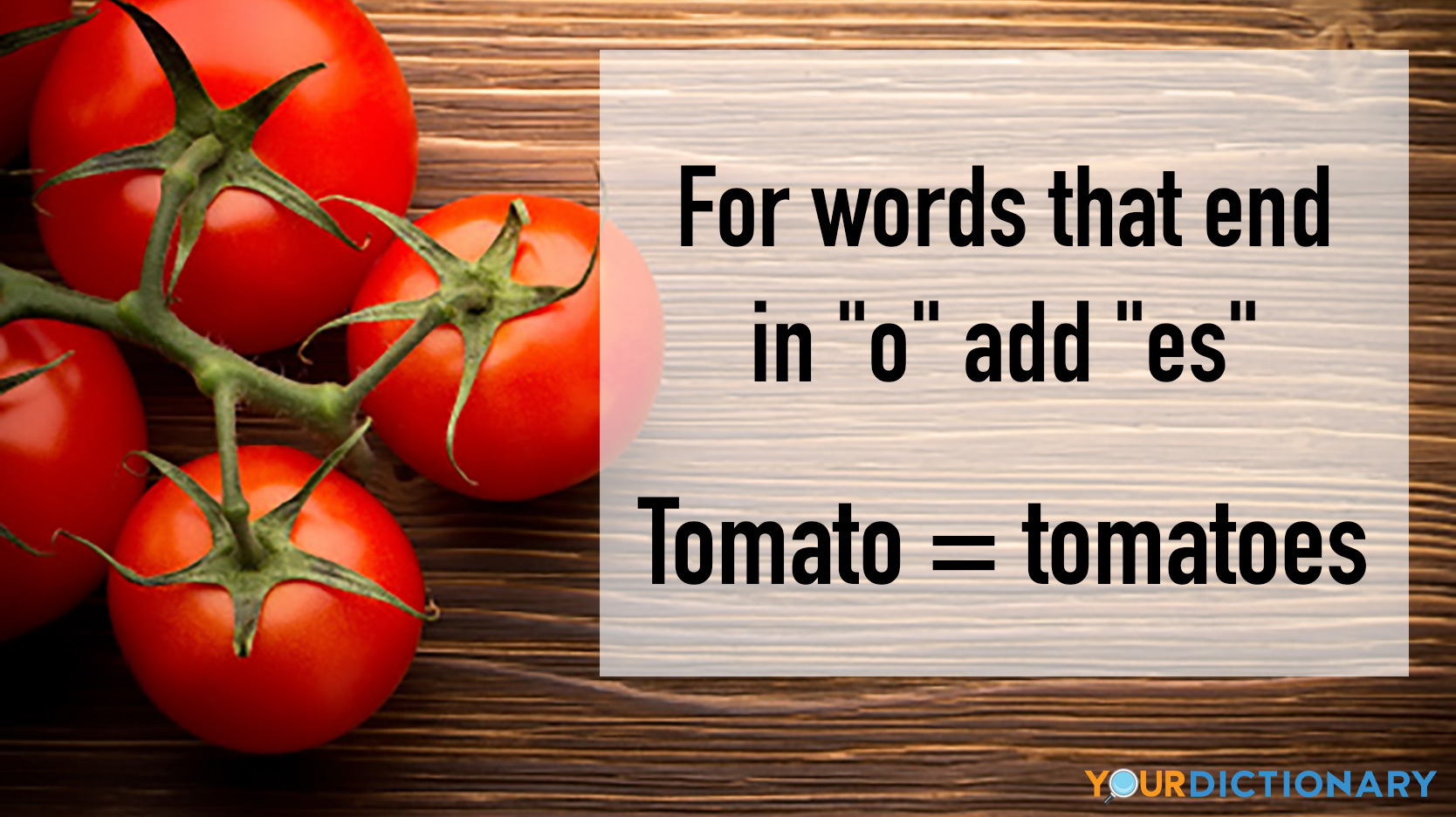 irregular plural noun tomato tomatoes