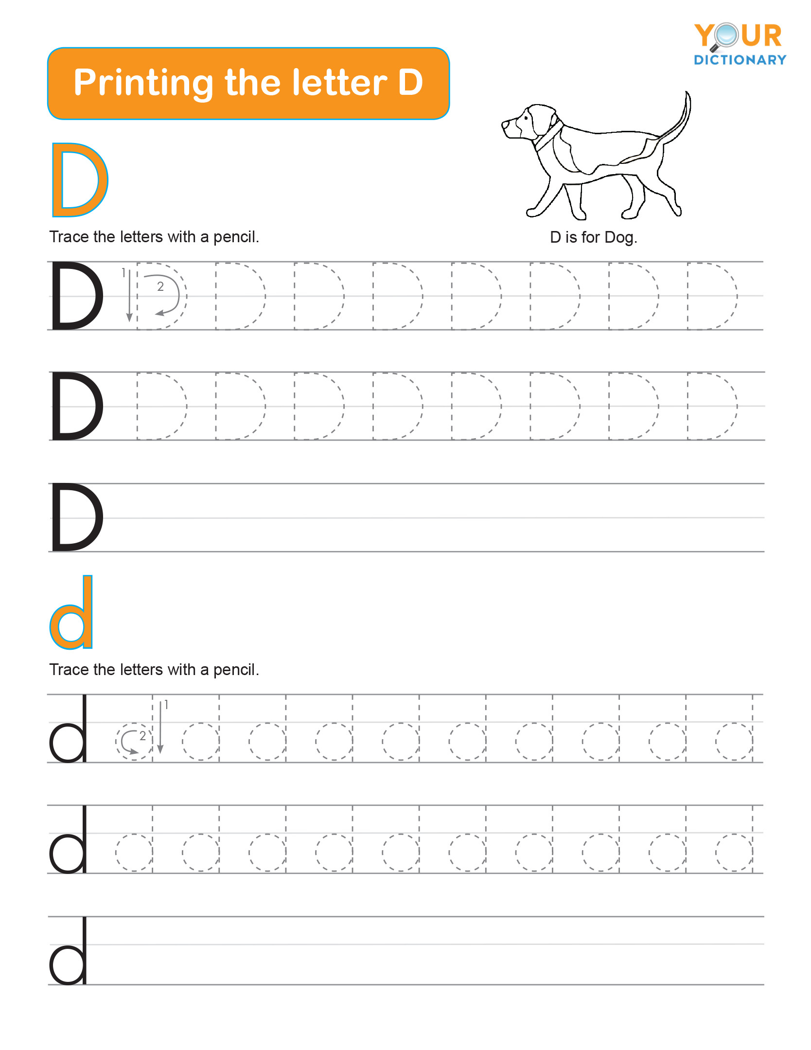 tracing the letter d