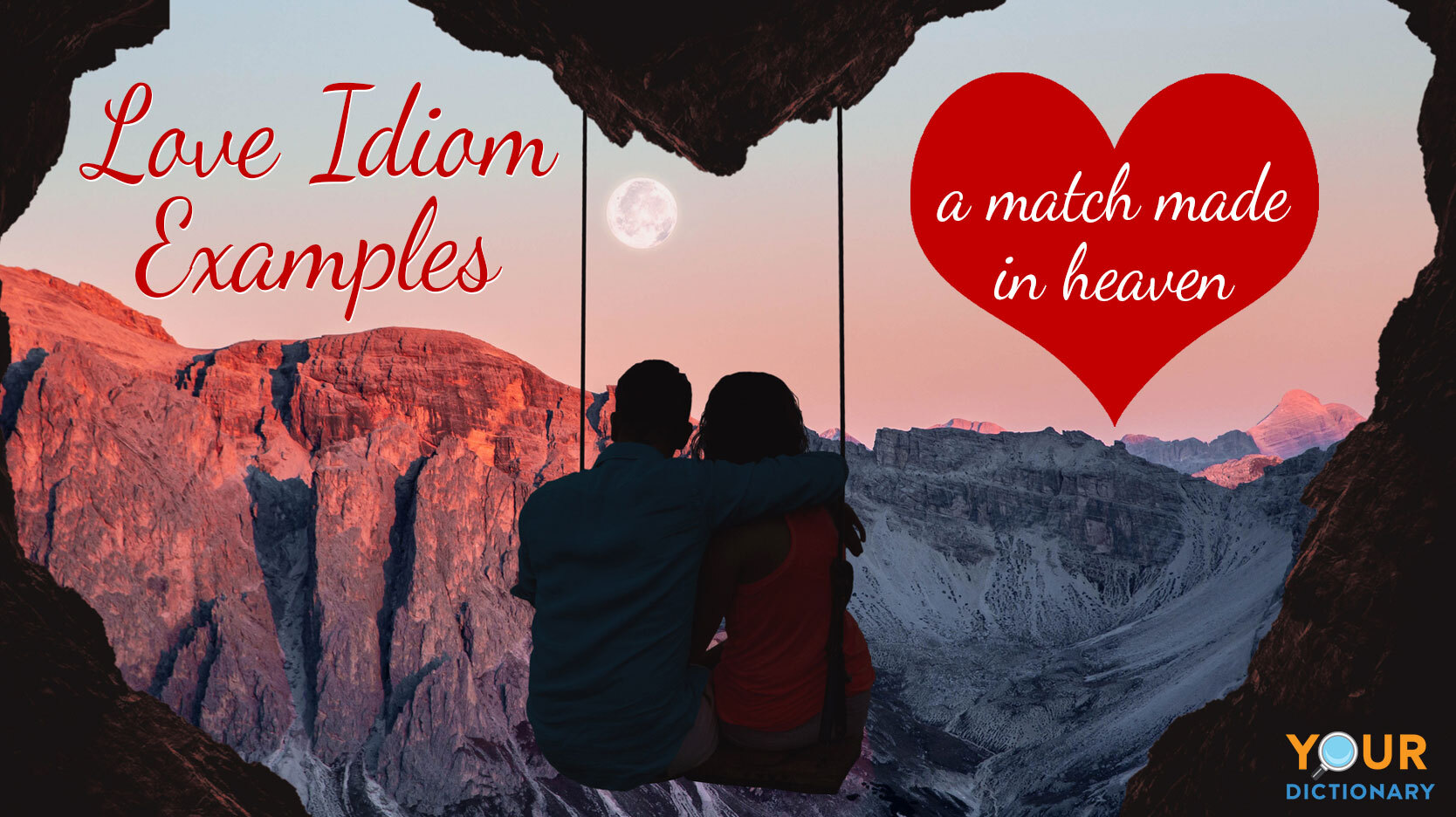 love idioms examples with couple on swing