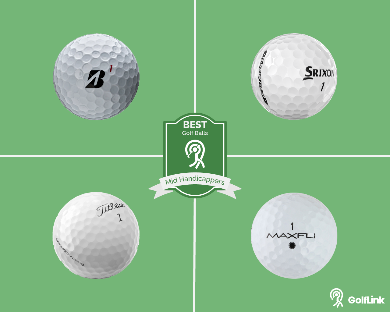 Mid-handicap golf balls with badges