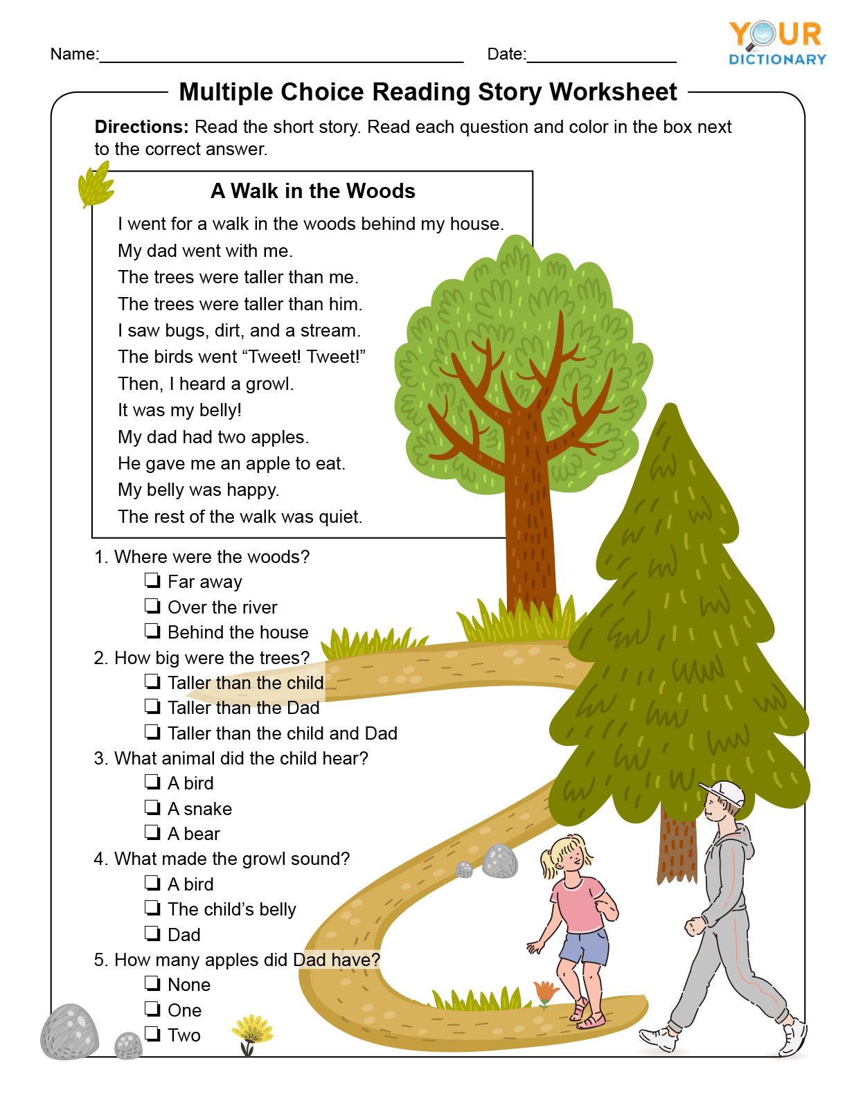 Free Printable Reading Comprehension Worksheets With Multiple Choice Questions Printable Form