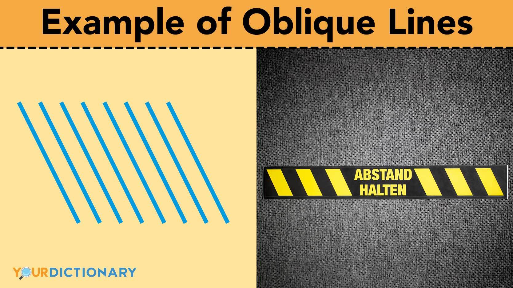example of oblique lines stand here floor sign