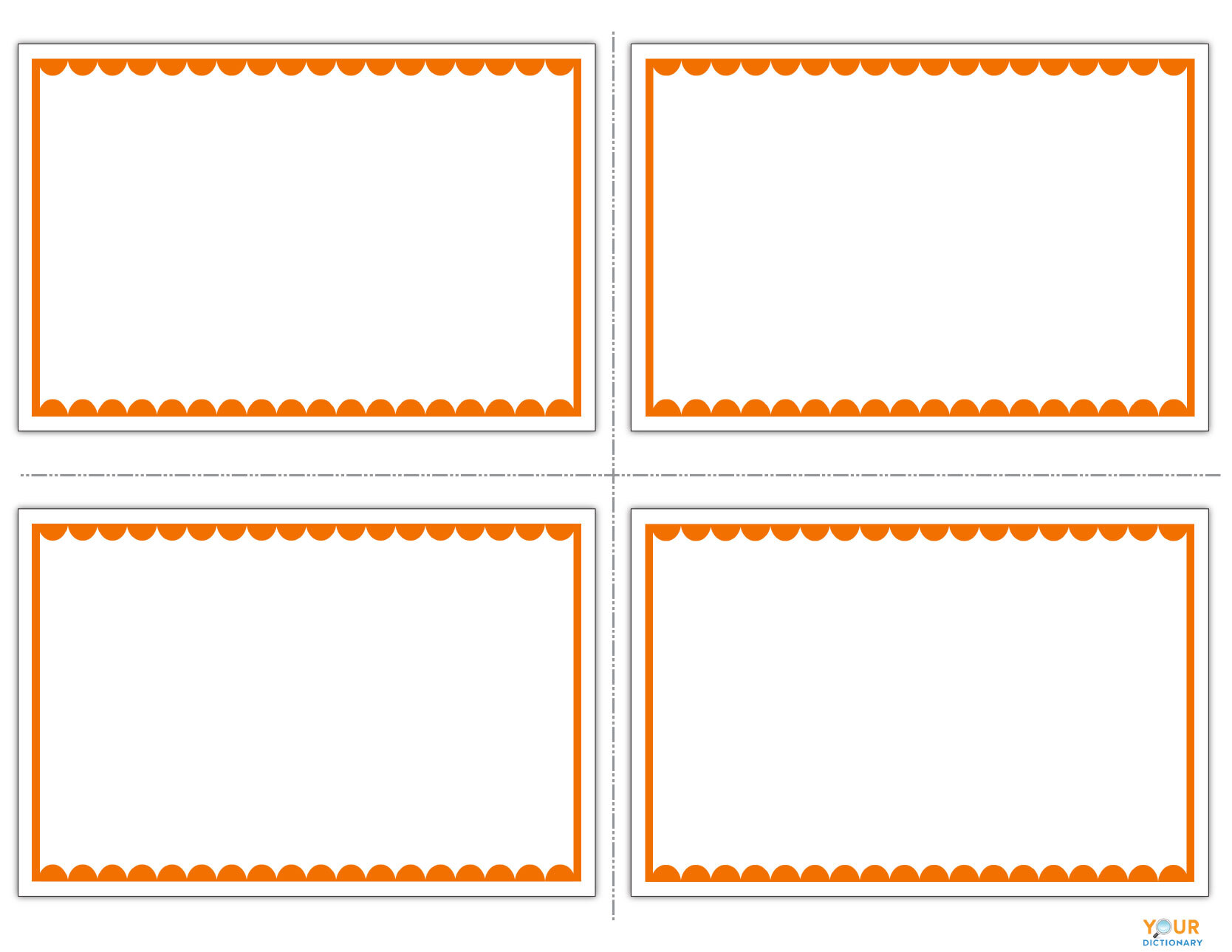 orange and white flash cards