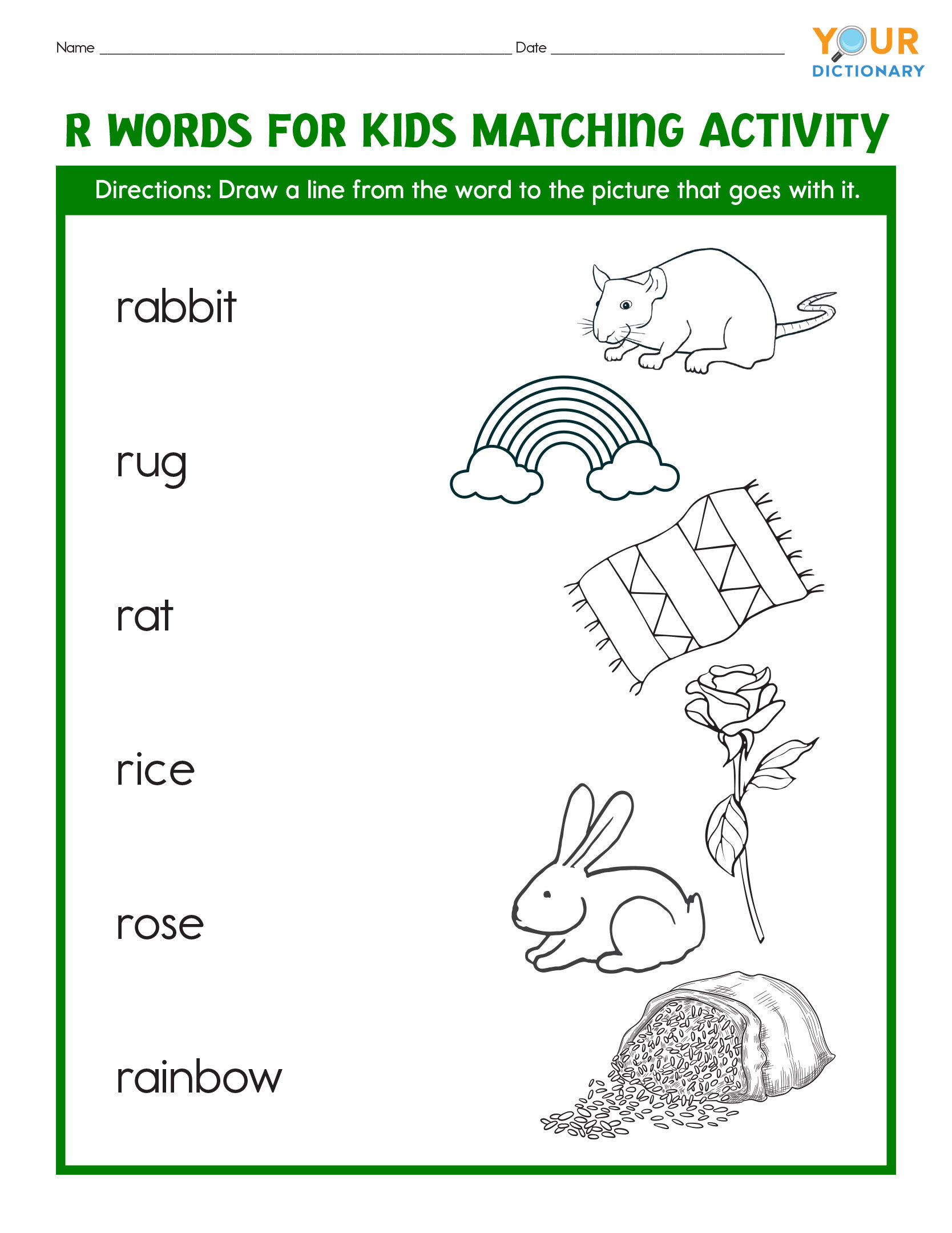 Words That Start With R For Kids