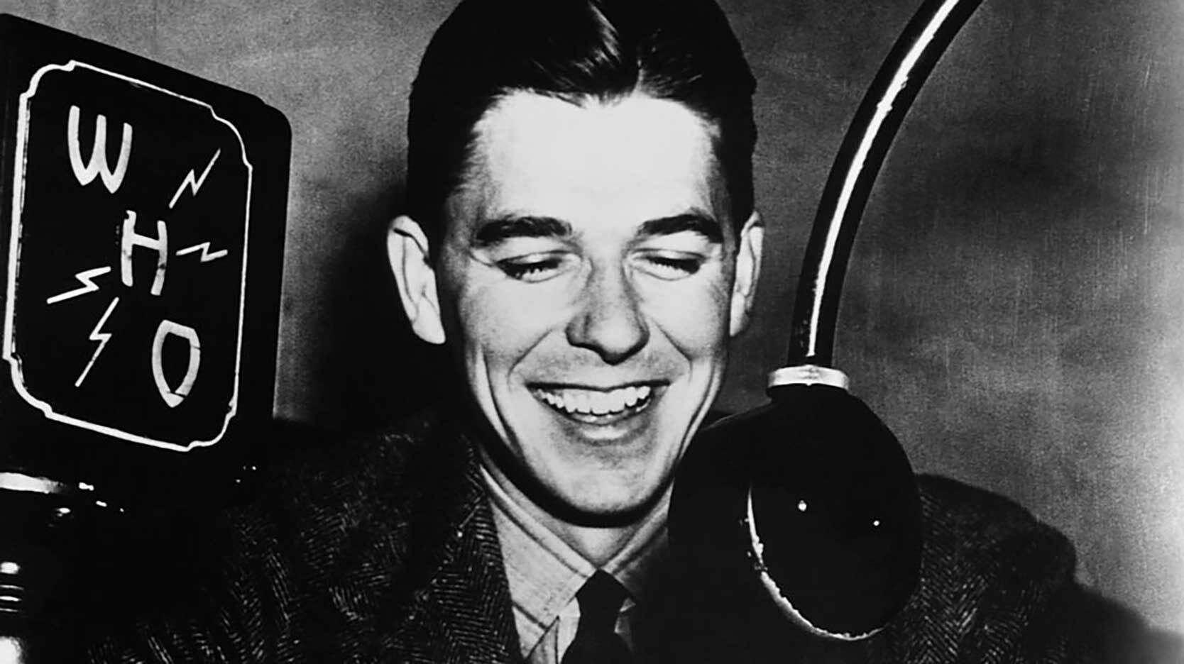 Sportscaster Ronald Reagan in Des Moines, Iowa 1934
