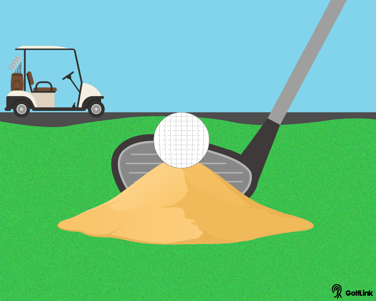 golf ball on sand tee