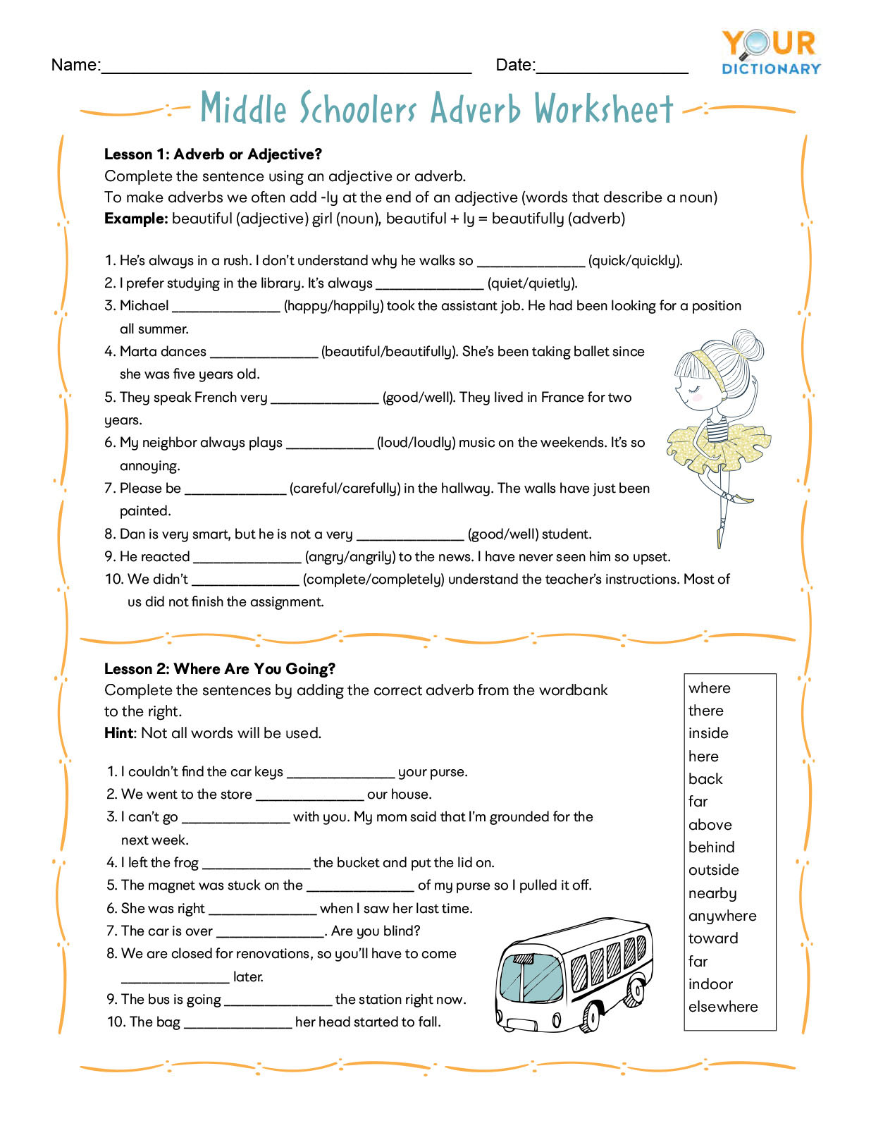 Adjectives And Adverbs With Magical Horses Worksheet Answers Adjective Or Adverb 2nd Or 3rd 