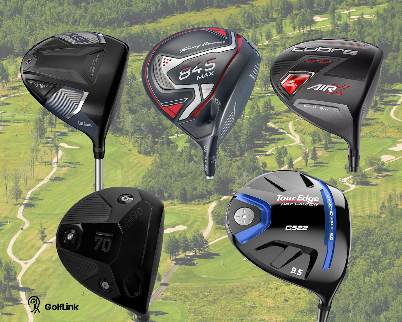 Value golf drivers with course background